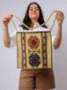 Picture of Ram Horn Pattern Twill Weawing Beige Big Bag