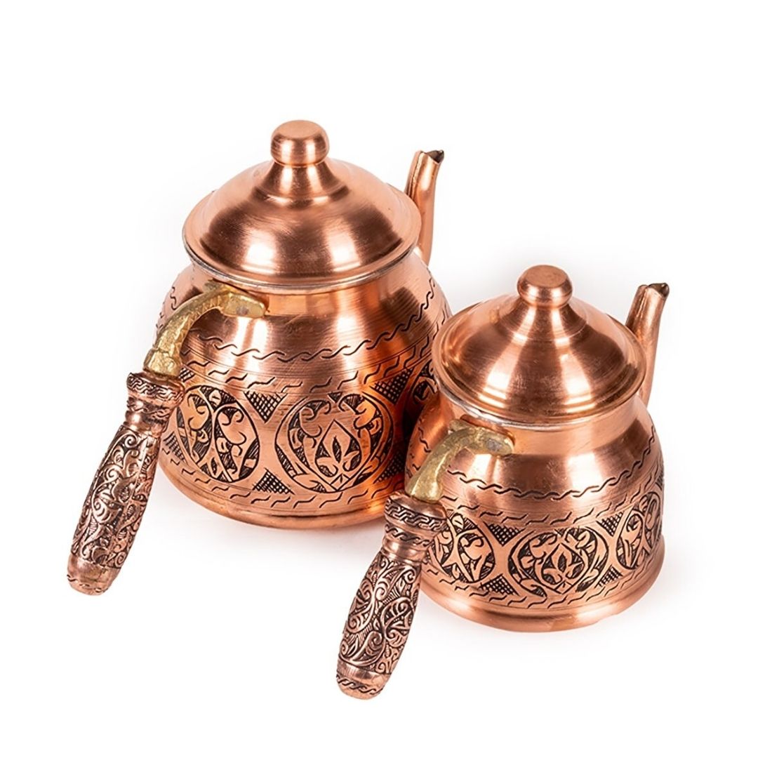 Picture of Gaziantep Copper Hand Carved Happyone Matte Red Teapot