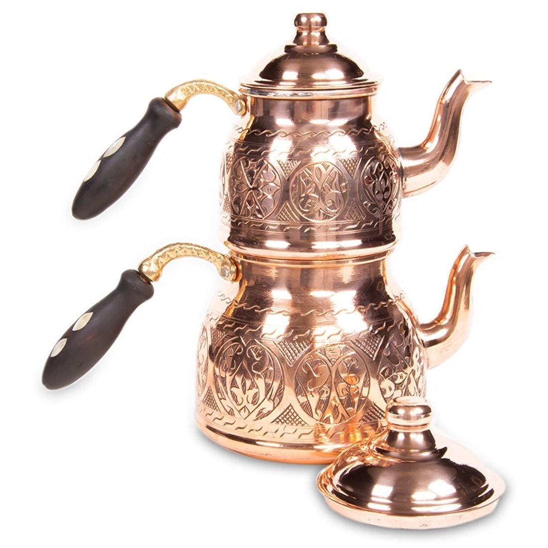 Picture of Gaziantep Copper Hand Carved Happyone Red Color  Teapot