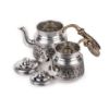 Picture of Gaziantep Copper Hand Carved Teapot White