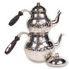 Picture of Gaziantep Copper Hand Carved Silver Color Jumbo Teapot