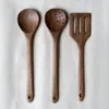 Picture of Handcrafted Walnut Three-Piece Kitchen Set 2 (Walnut 30cm Spoon, 30cm Slotted Spoon, 30cm Scoop Spatula)