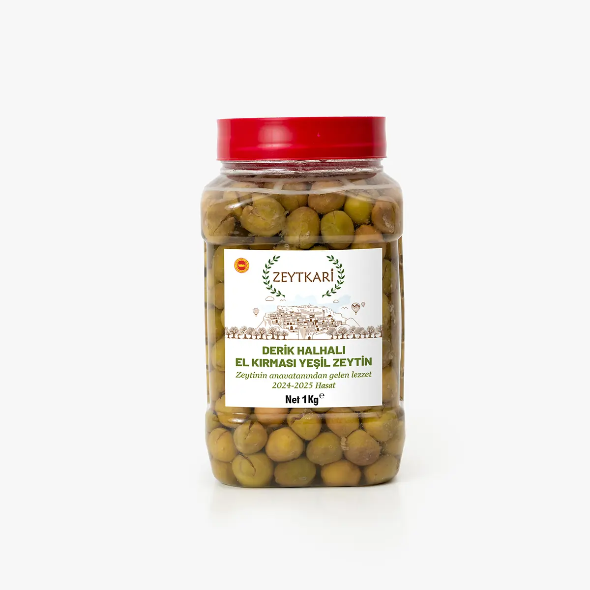 Zeytkari Derik Halhalı El Kırması Yeşil Zeytin (1000 gr) resmi