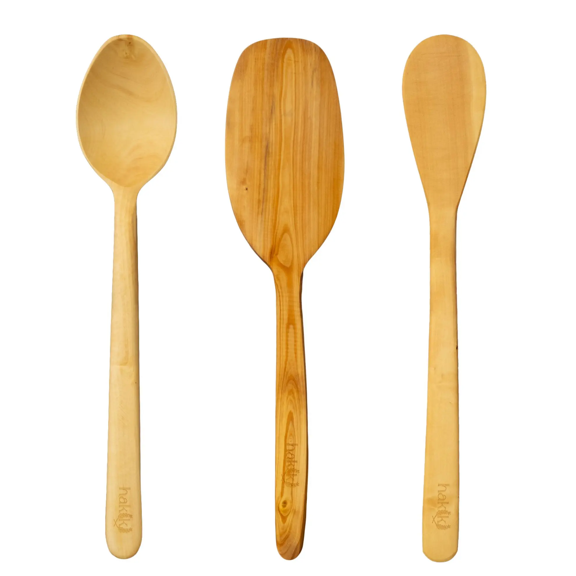 Hakiki Şimşir Üçlü Mutfak Seti (Şimşir 30cm Kaşık, 28cm Oval Spatula, 30cm Serpme Spatula) resmi