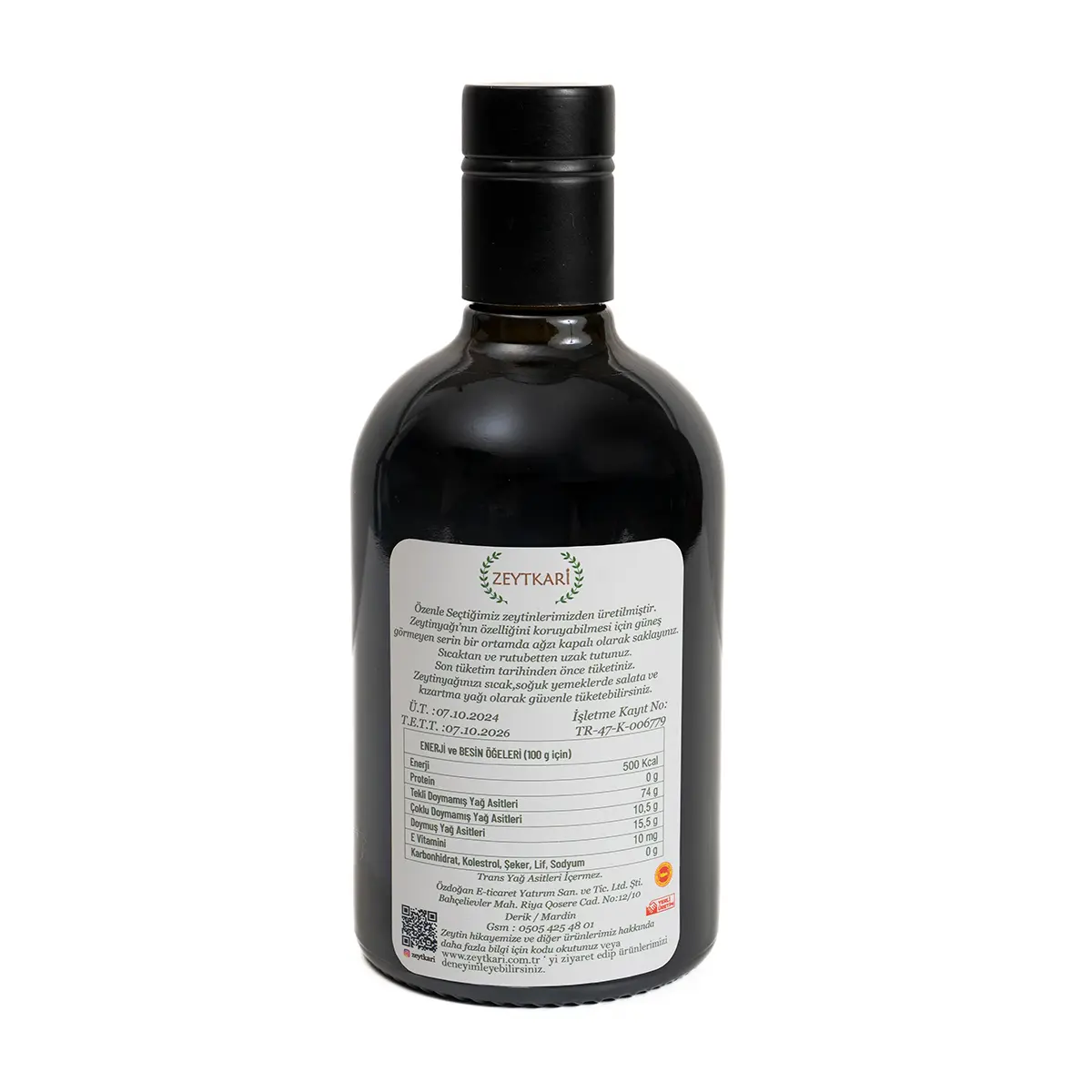 Mardin Derik Erken Hasat Zeytinyağı 500 ml (Cam şişe) resmi