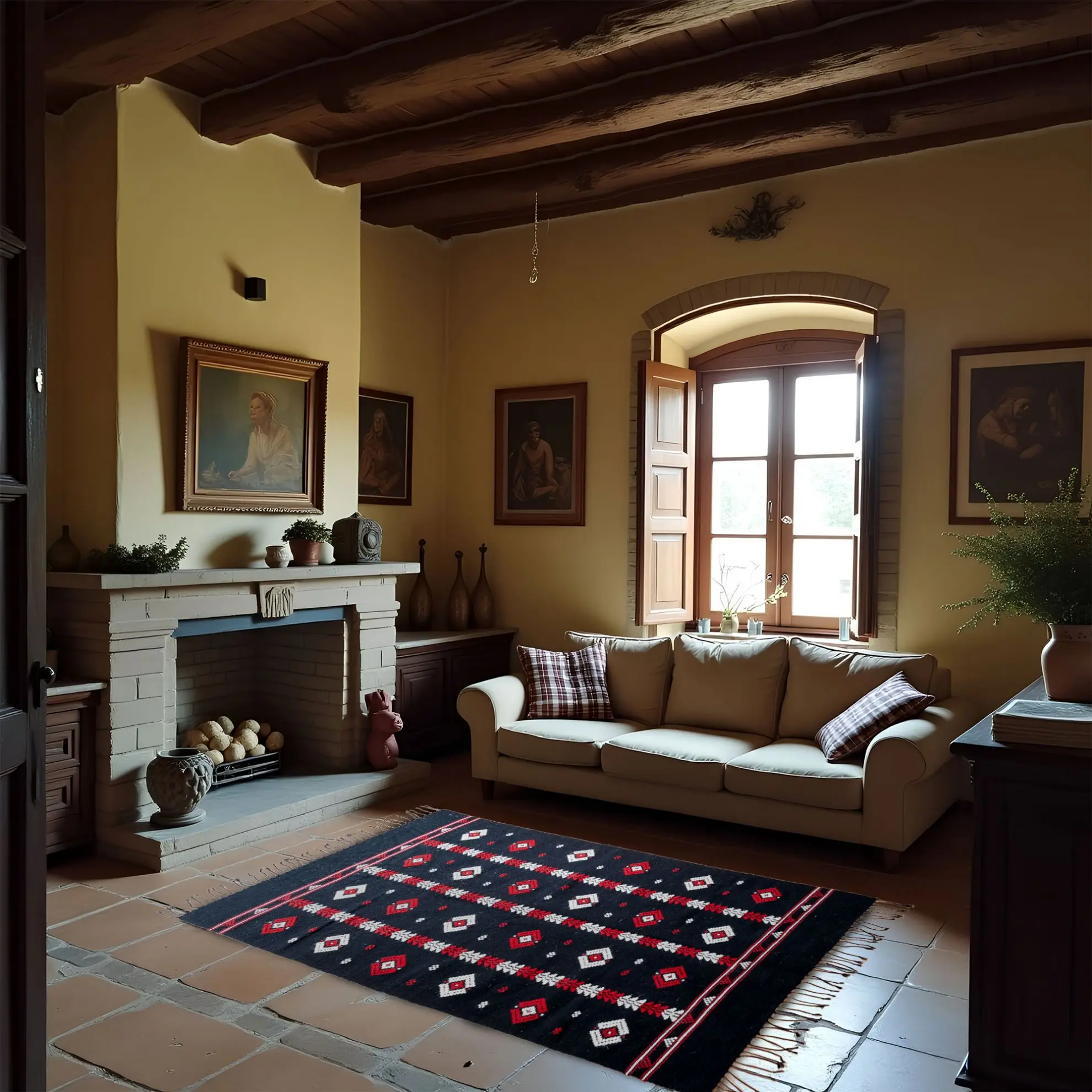 Koyun Gözü Motifli El Dokuması Kilim resmi