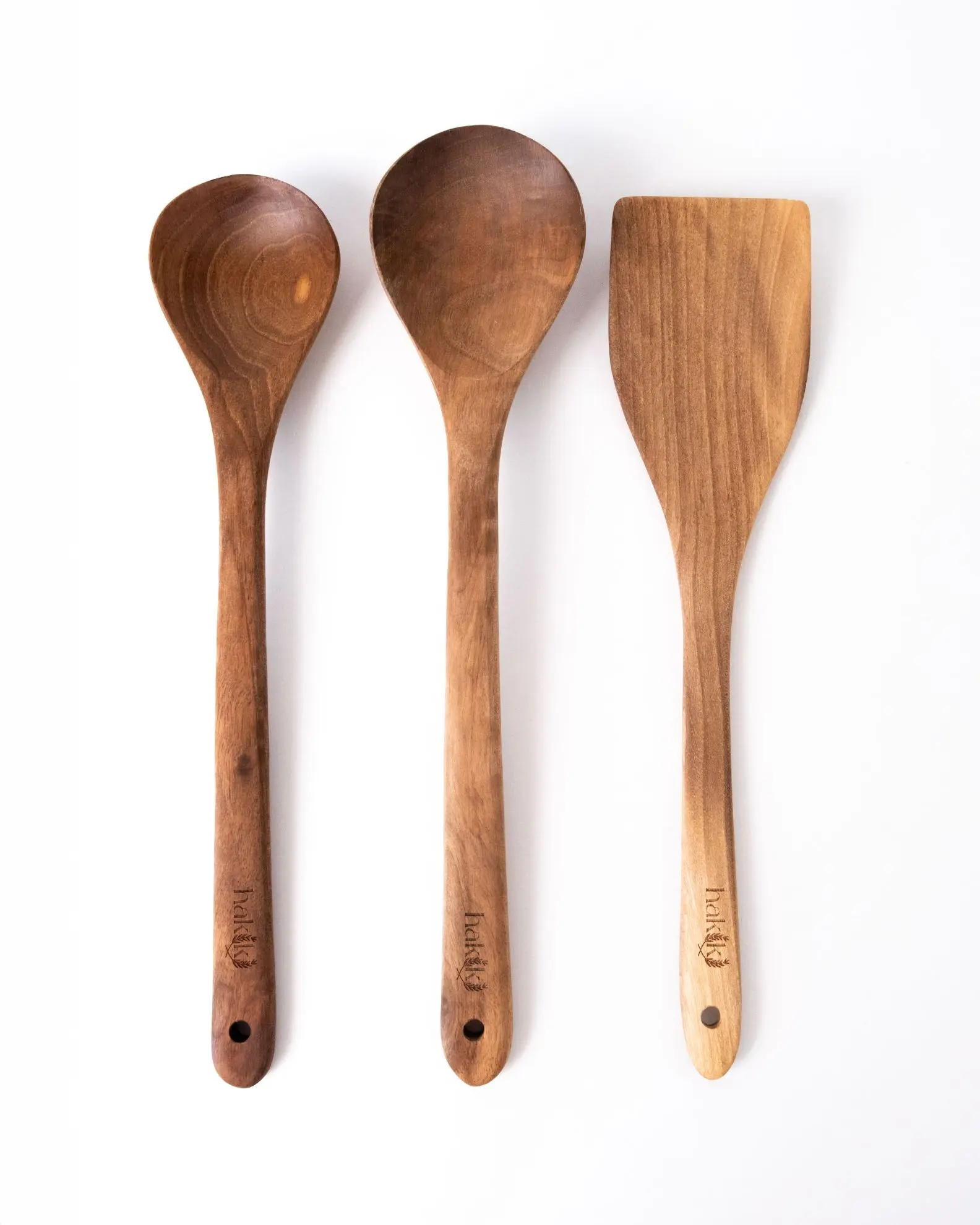 Picture of Handmade Walnut Three-Piece Kitchen Set (Walnut 30cm Spoon, 28cm Spoon, 30cm Spatula)