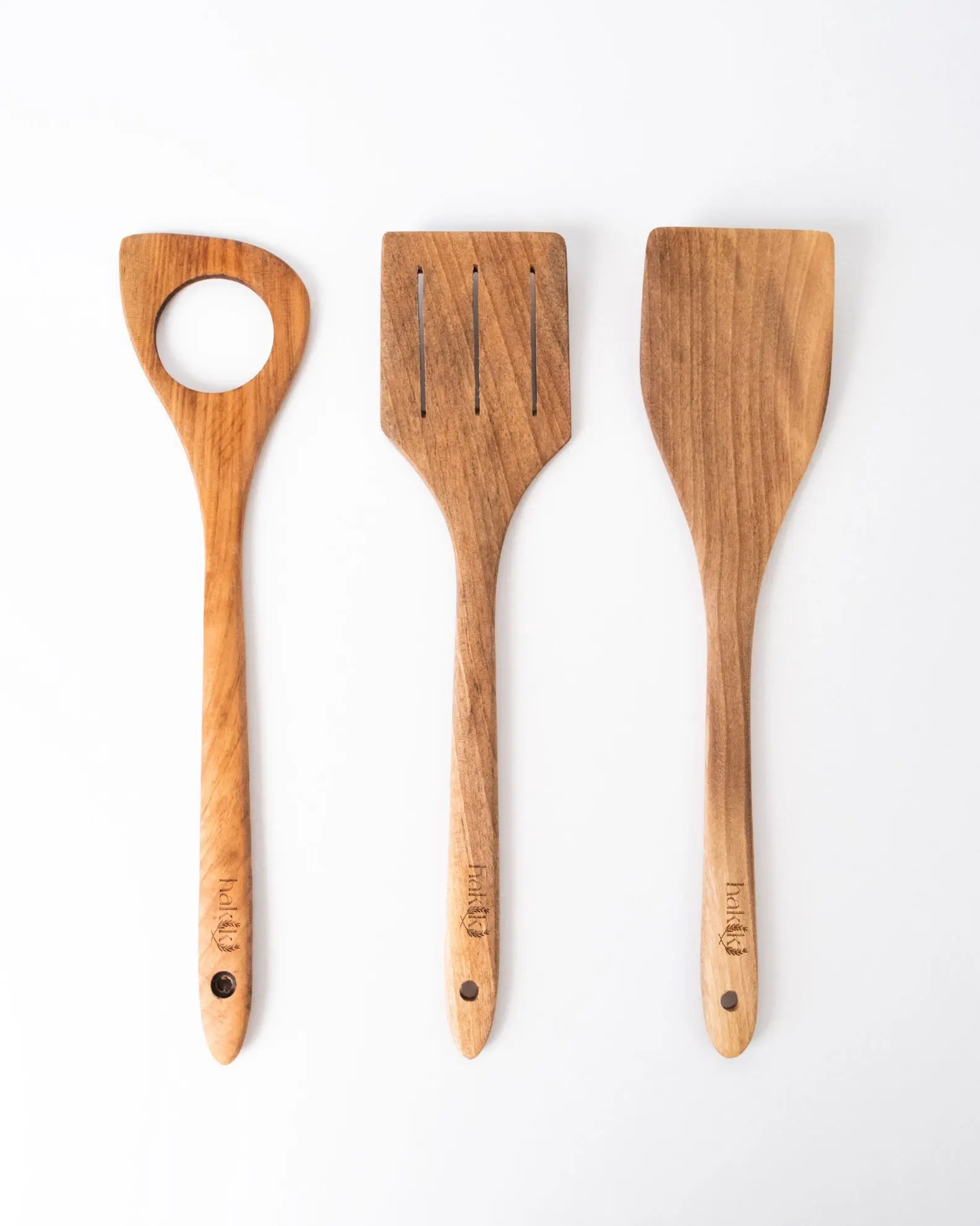 Picture of Handmade Walnut Spatula Set (30cm Scoop Spatula, 30cm Spatula, 30cm Slotted Spatula)