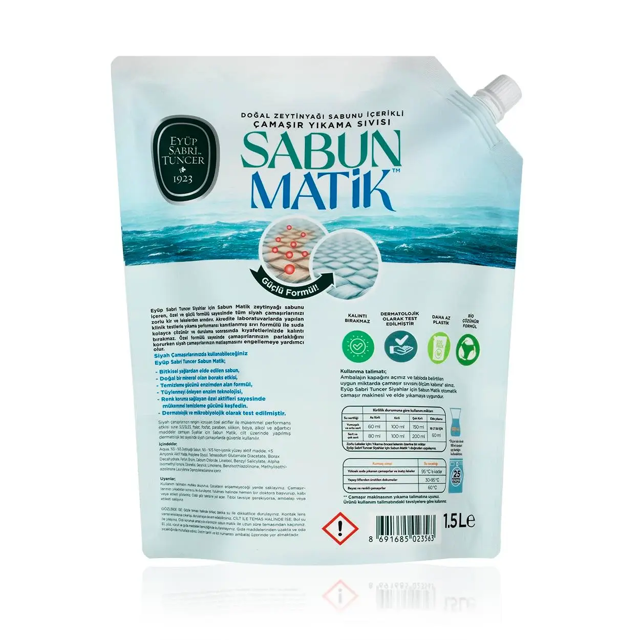 Doğal Zeytinyağlı Çamaşır Yıkama Sıvısı 1,5 lt