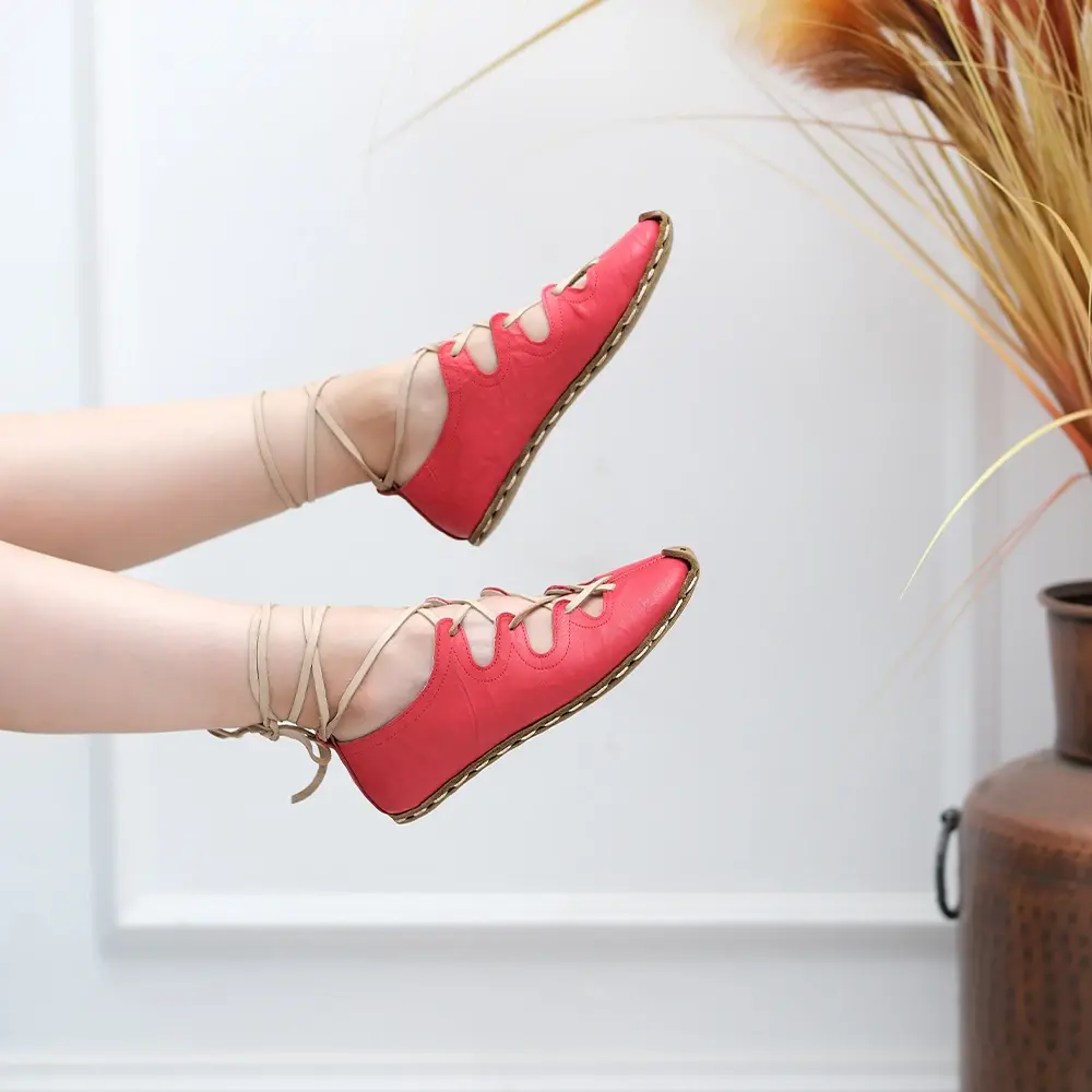 Kısa Zeyna Kadın Yemeni Kırmızı