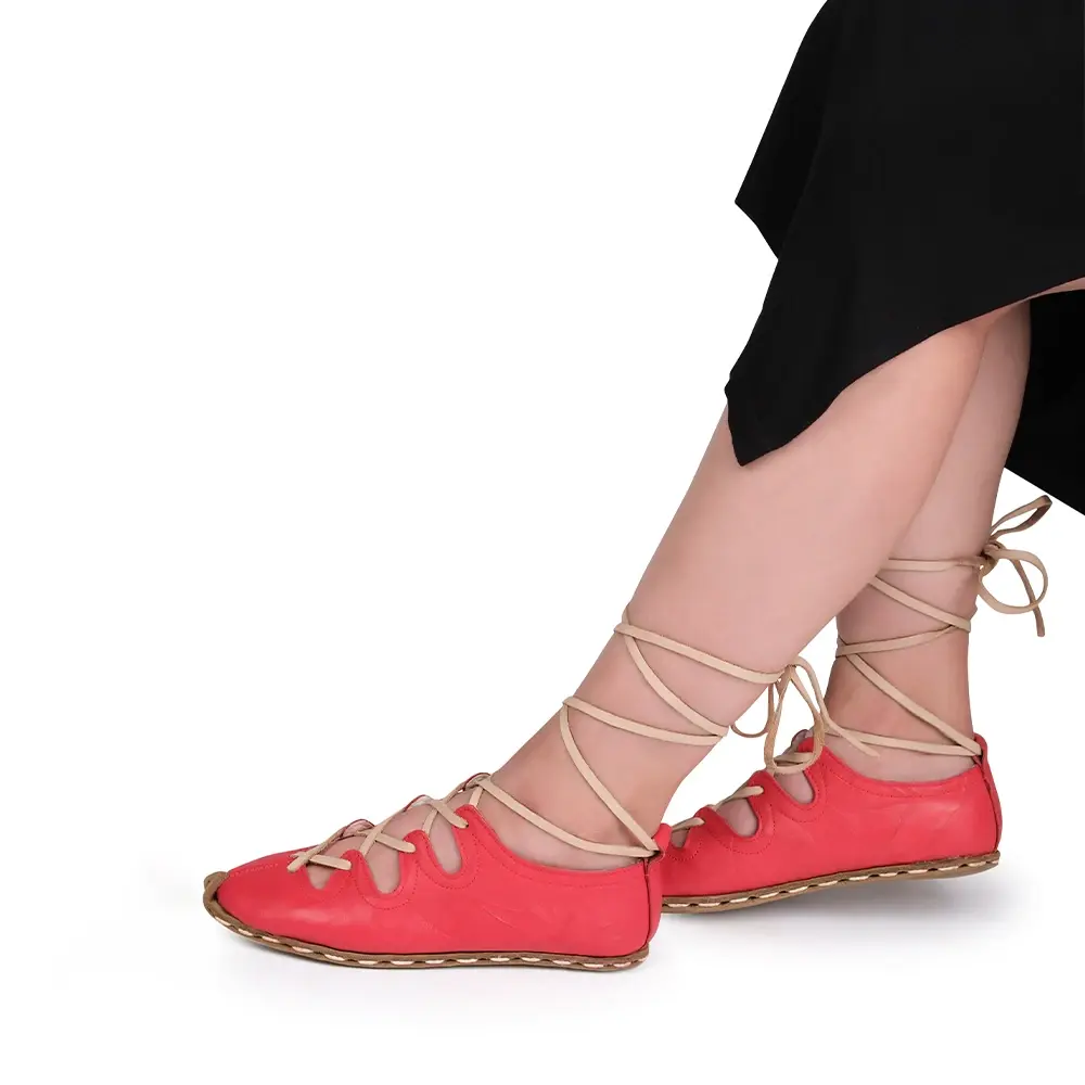 Kısa Zeyna Kadın Yemeni Kırmızı