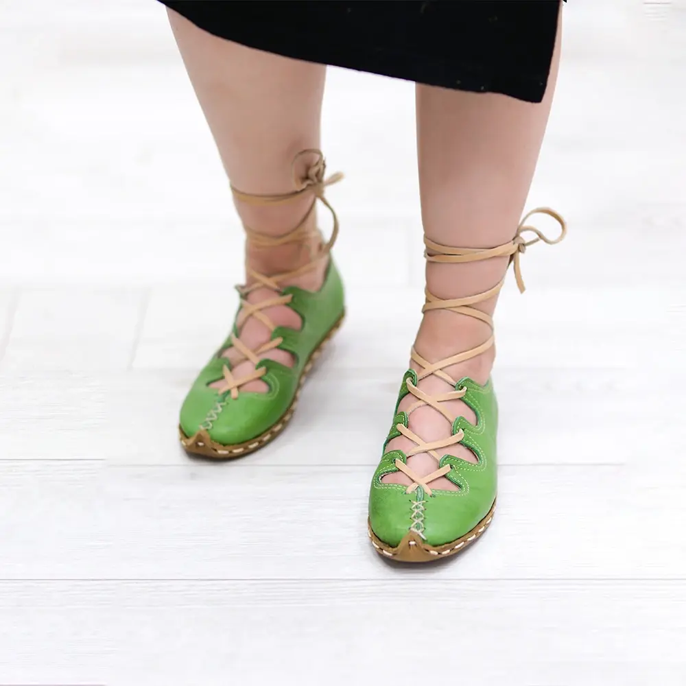 Kısa Zeyna Kadın Yemeni Yeşil