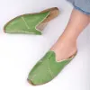 Saraçlı Burunlu Kadın Terlik Yeşil