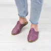 Saraçlı Burunlu Kadın Terlik Mor