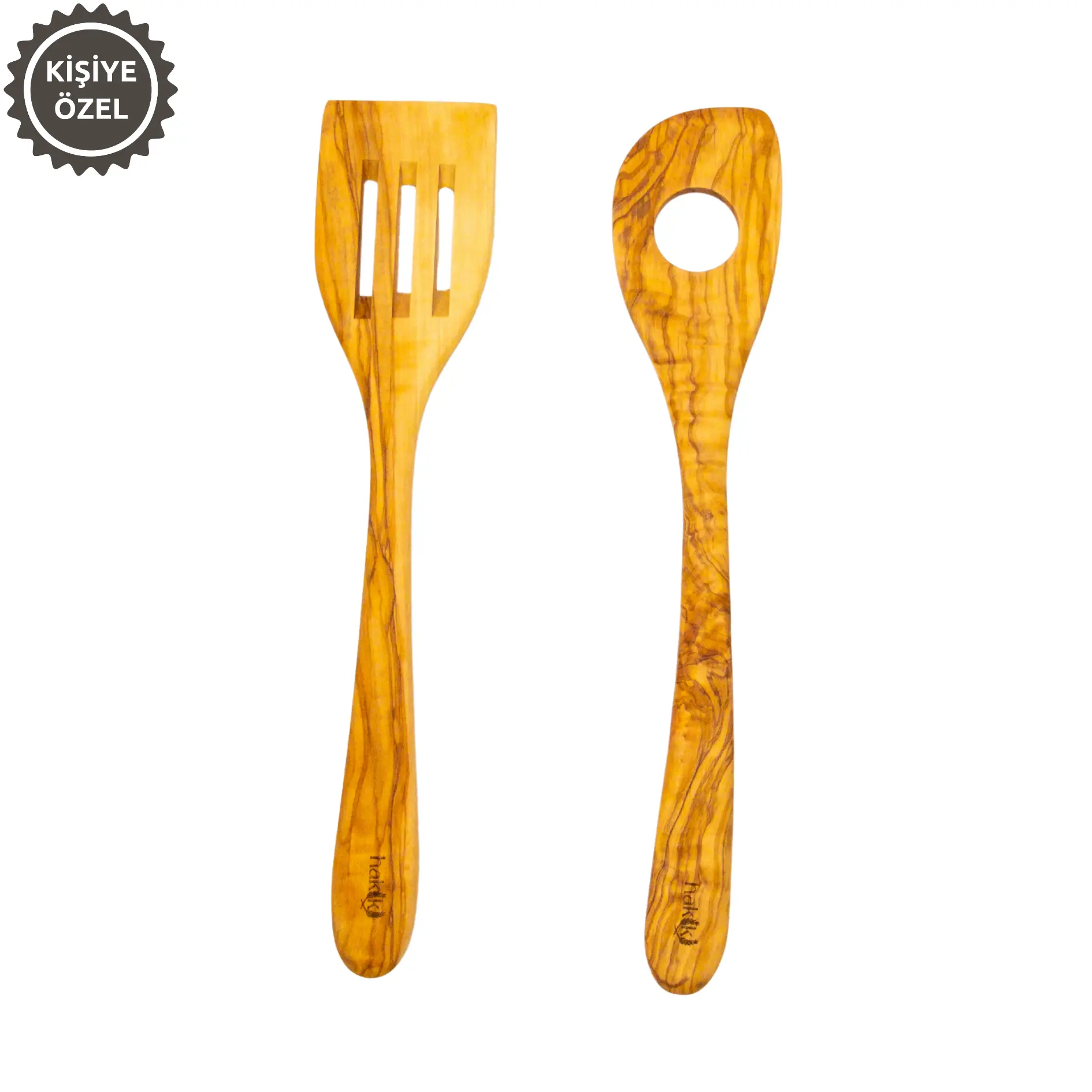 Zeytin Ağacı Ahşap 2 Parça Spatula Seti