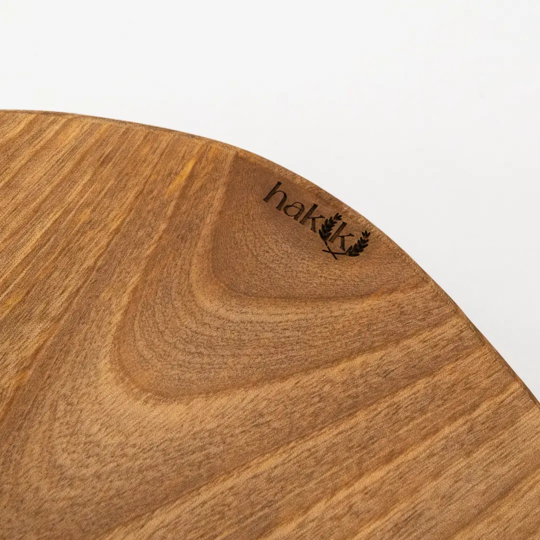 Doğal El Yapımı Yuvarlak Ceviz 2 Parça Kesme ve Sunum Tahtası