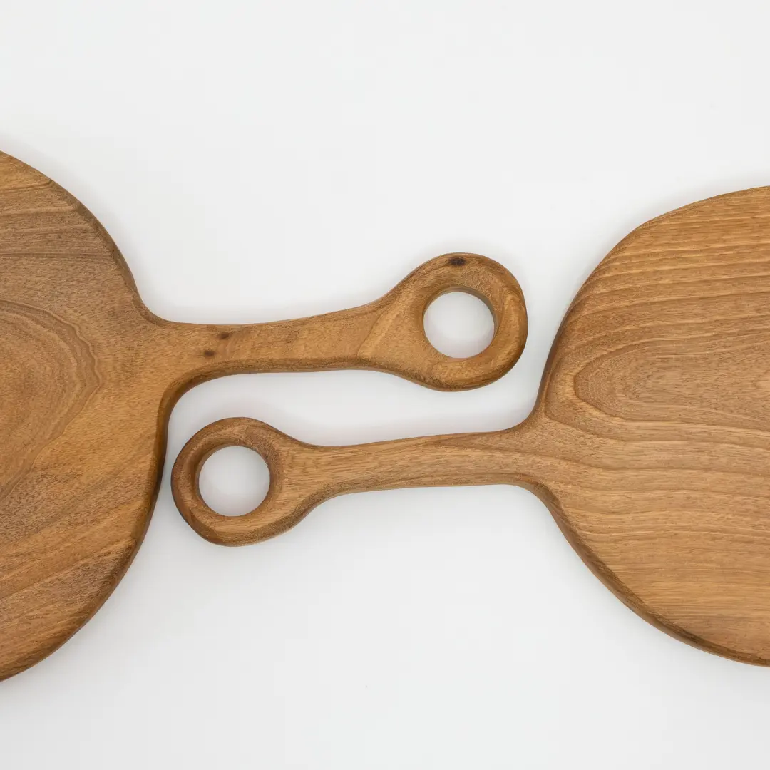 Doğal El Yapımı Yuvarlak Ceviz 2 Parça Kesme ve Sunum Tahtası