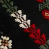 Üç Güller Motifli Siyah El Dokuması Kilim 