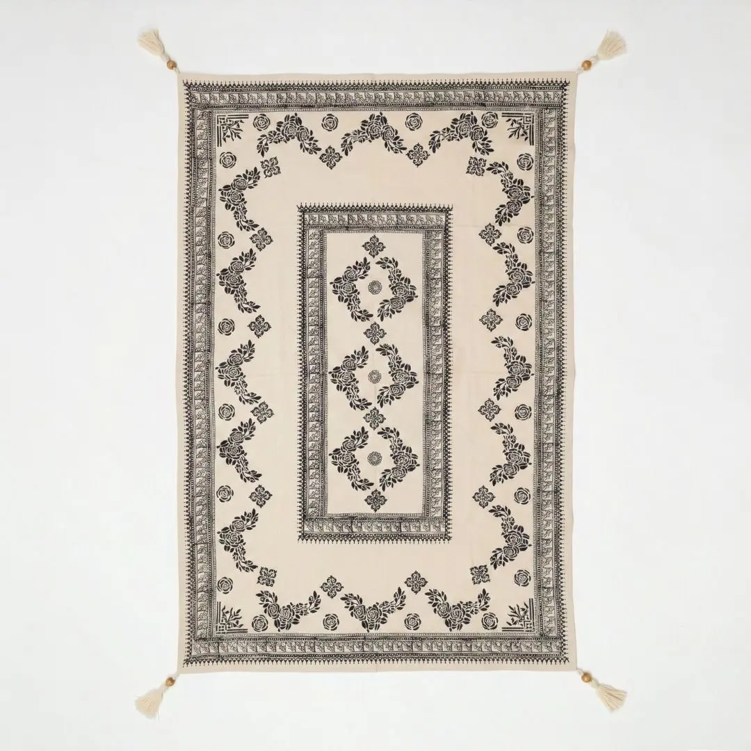 %100 El İşçiliği Kastamonu Taş Baskı Masa Örtüsü 150x200 Cm