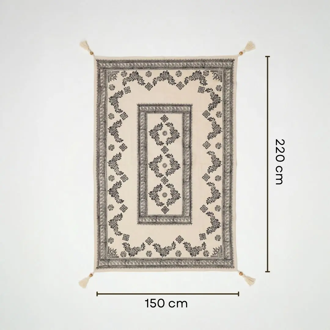 %100 El İşçiliği Kastamonu Taş Baskı Masa Örtüsü 150x200 Cm