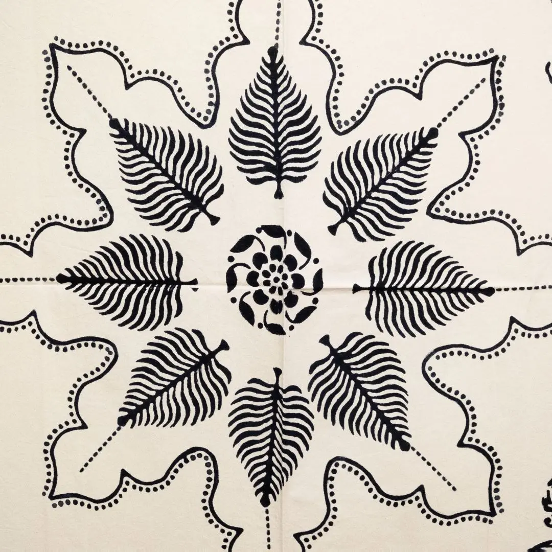 %100 El İşçiliği Kastamonu Taş Baskı Masa Örtüsü 150x150 Cm