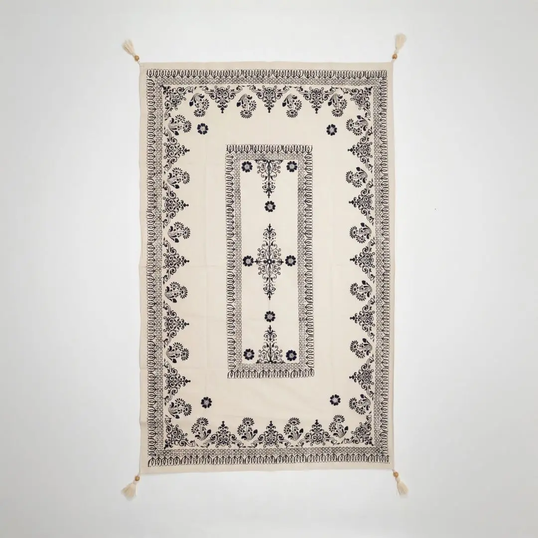 %100 El İşçiliği Kastamonu Taş Baskı Masa Örtüsü 150x220 Cm – Model 2