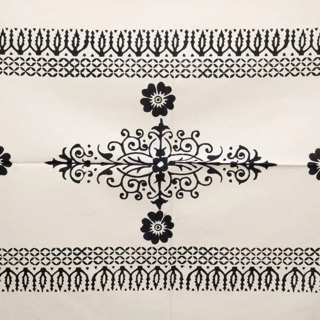 %100 El İşçiliği Kastamonu Taş Baskı Masa Örtüsü 150x220 Cm – Model 2