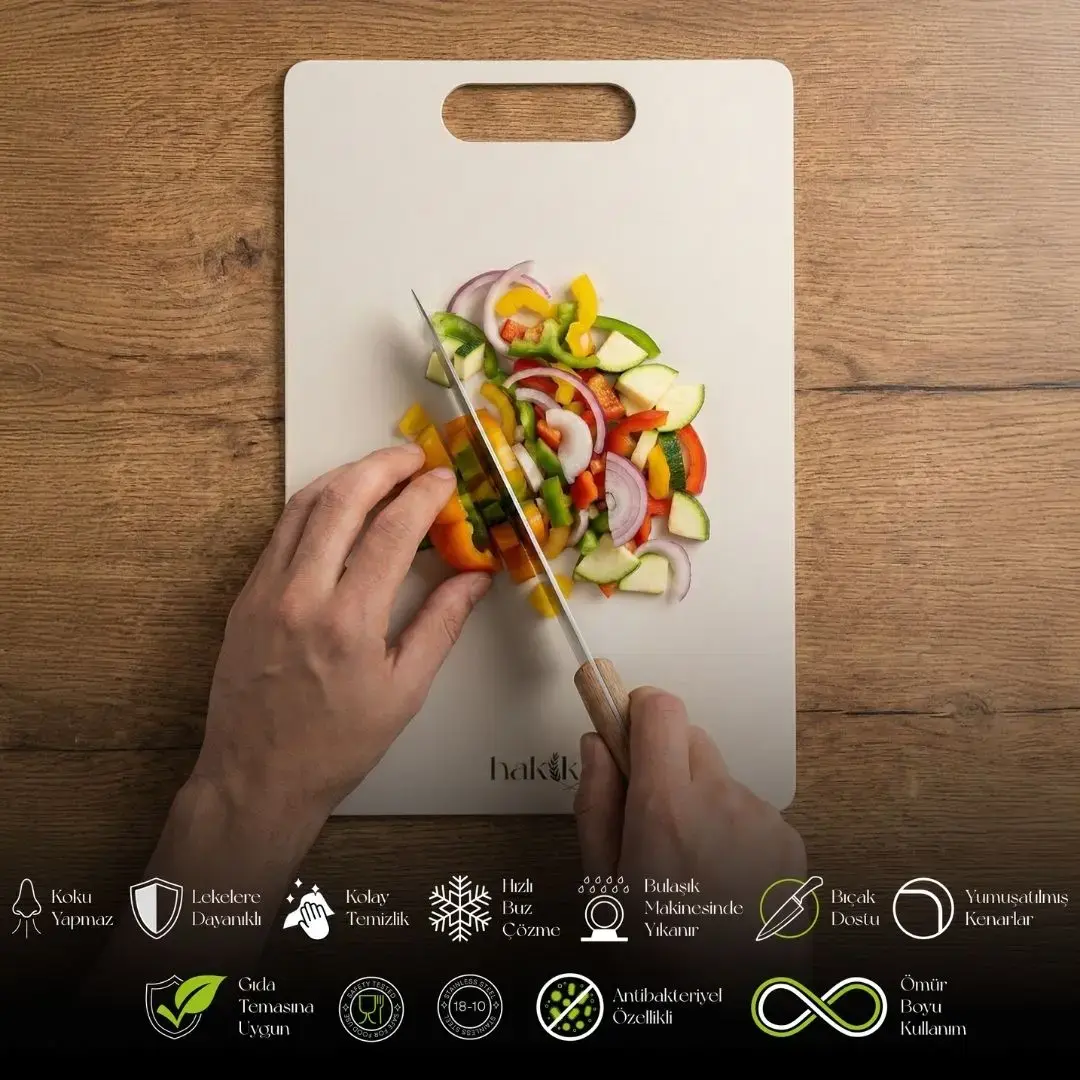 Hakiki Antibakteriyel 1,5 Mm Kalınlığında Çelik Kesme Tahtası