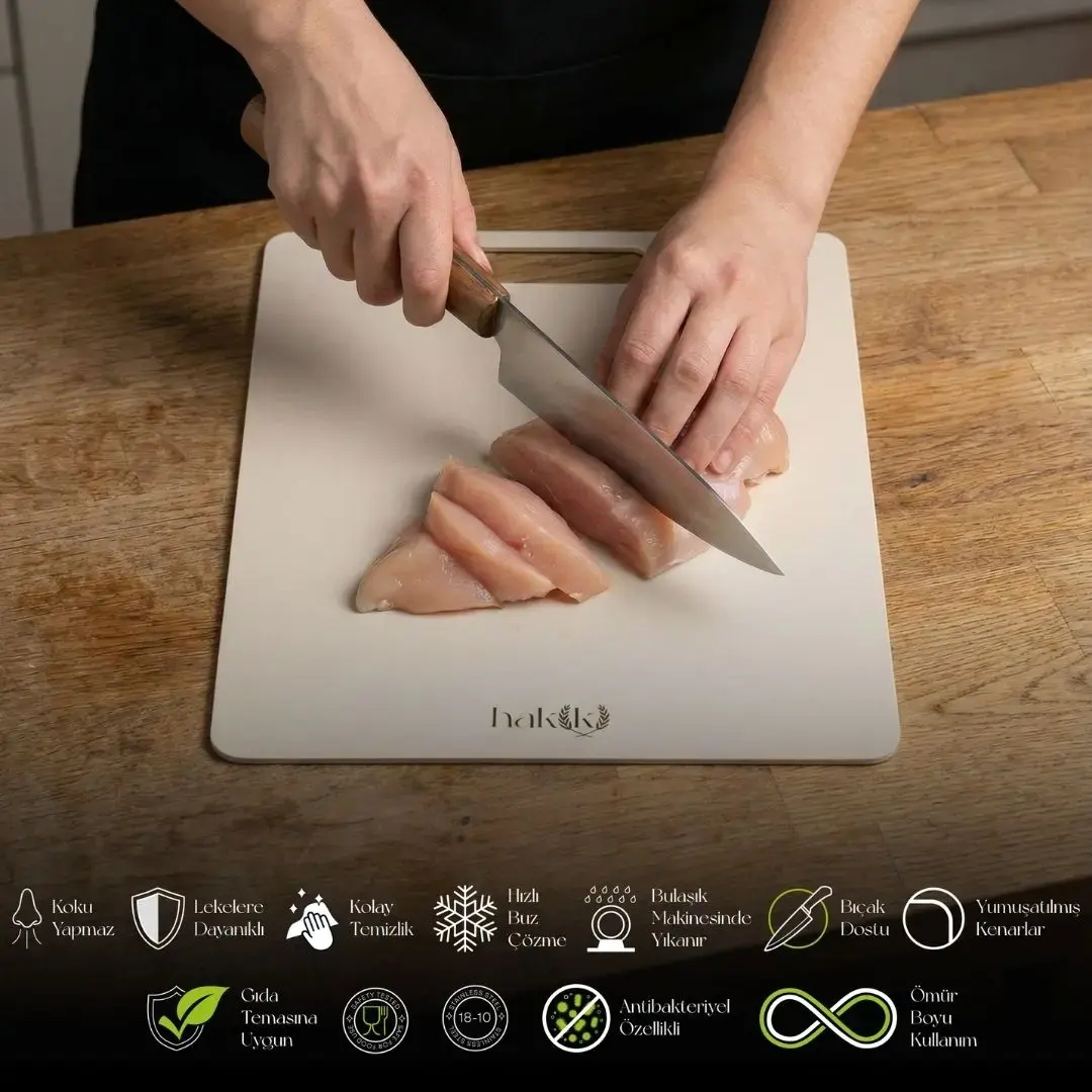 Hakiki Antibakteriyel 1,5 Mm Kalınlığında Çelik Kesme Tahtası