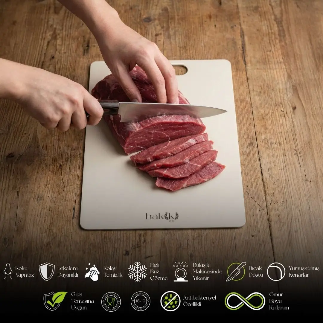 Antibakteriyel 1,5 Mm Kalınlığında Çelik Kesme Tahtası 28x38 Cm