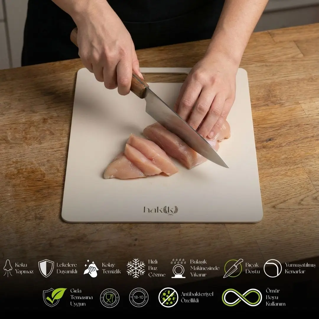 Antibakteriyel 1,5 Mm Kalınlığında Çelik Kesme Tahtası 28x38 Cm