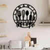 Kişiye Özel İsimli Metal Duvar Tablosu Modern Mutfak Dekoru 50x50 Cm